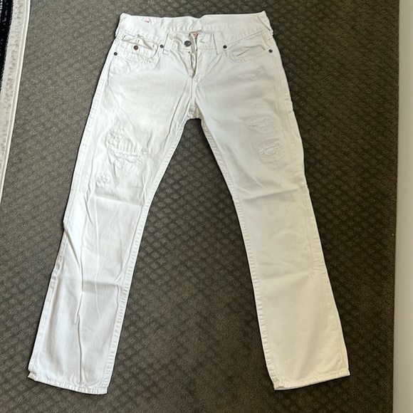 White mens True Religion jeans - Picture 1 of 4